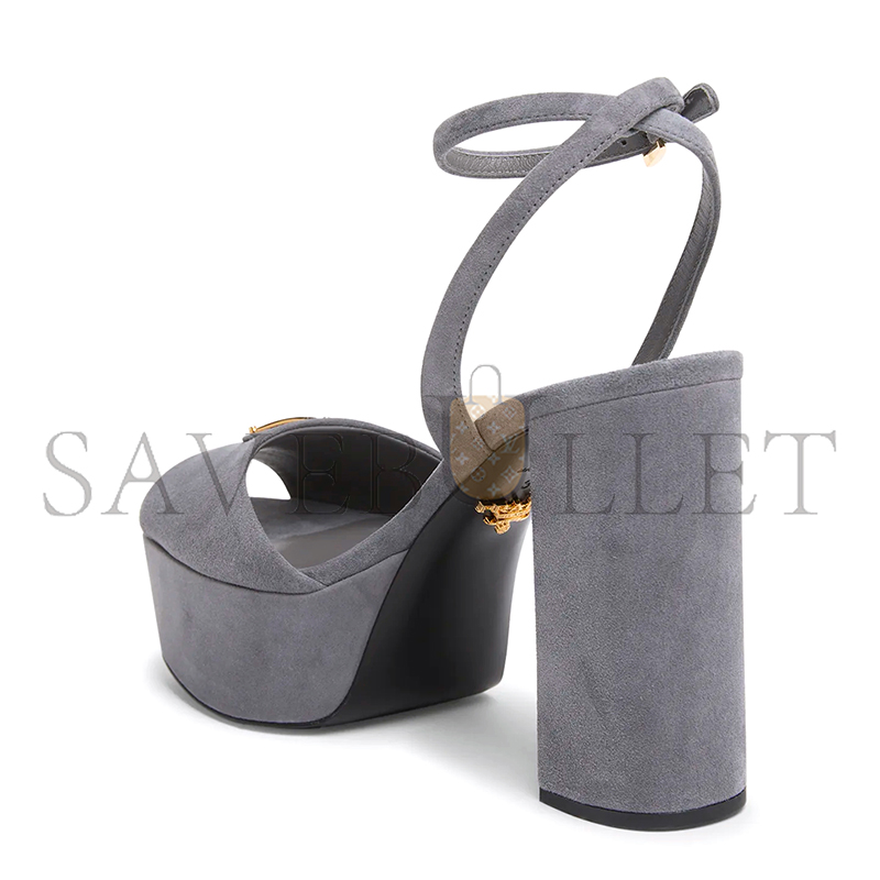 PRADA SUEDE PLATFORM SANDALS 1XP48B